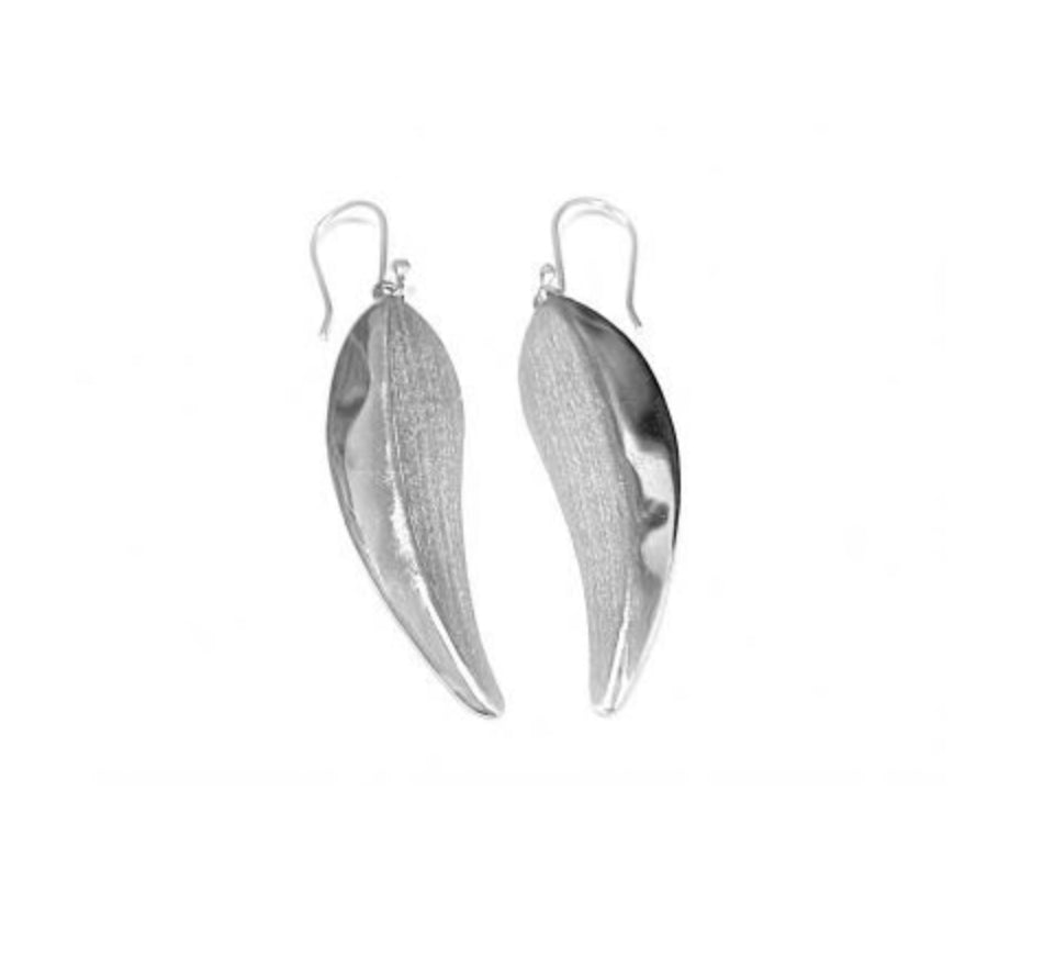 Silver Gum Leaf Earrings