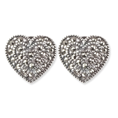 Marcasite Heart Studs