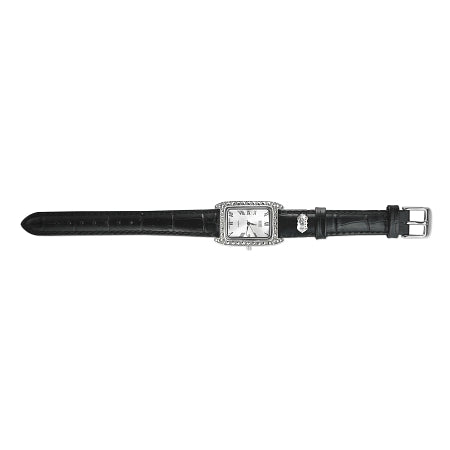 Marcasite and Leather Swiss Quartz Watch
