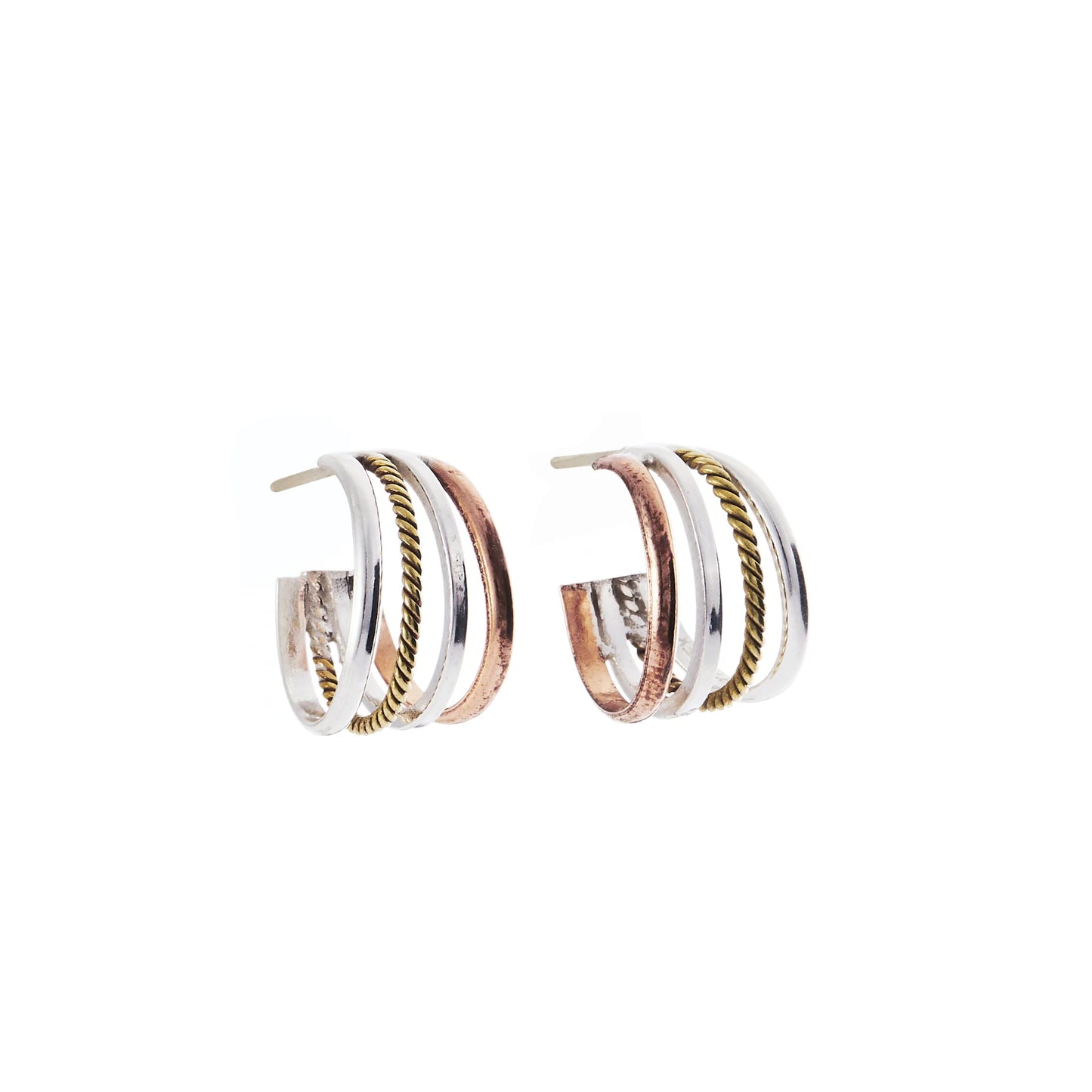Mixed Metals Hoop Earrings