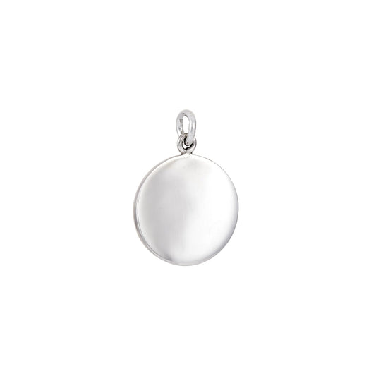 Thick silver tag circle pendant
