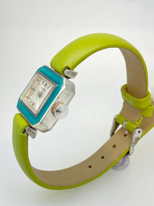 ESTATE Seiko Mechanical Lime green watch