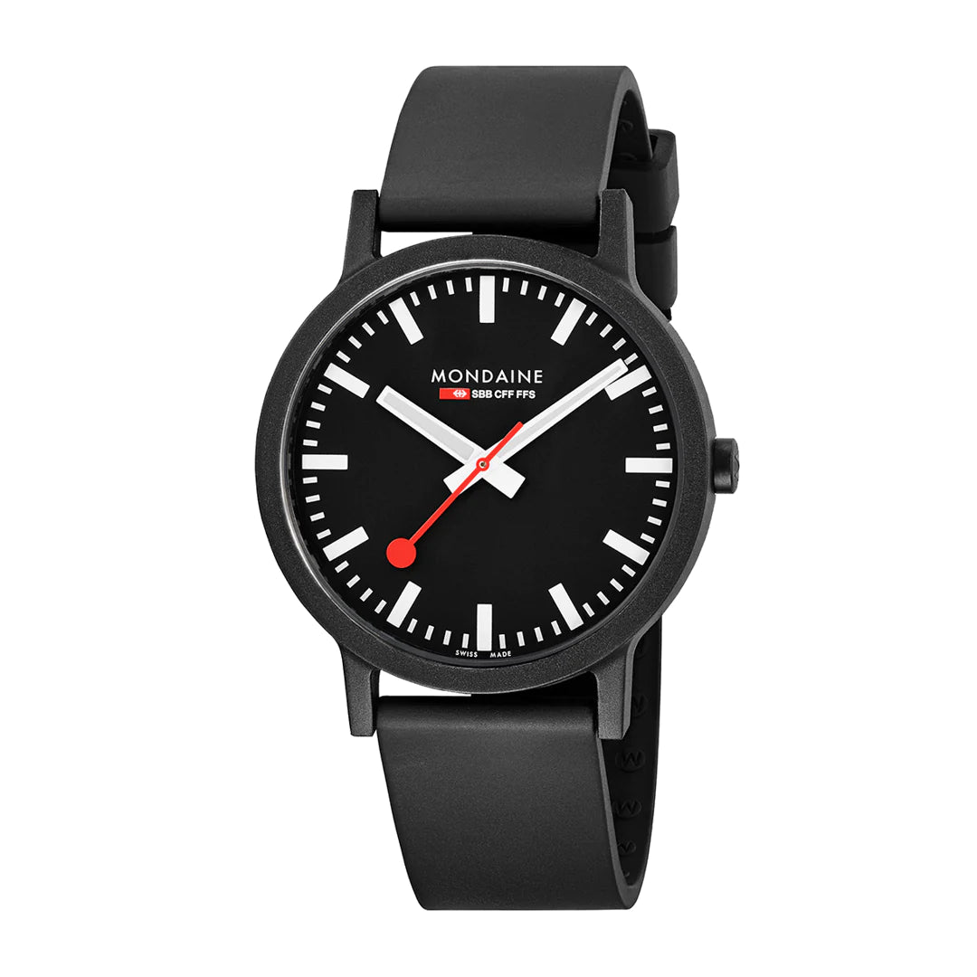 Mondaine Essence Black Rubber