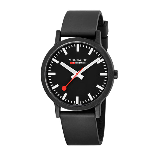 Mondaine Essence Black Rubber
