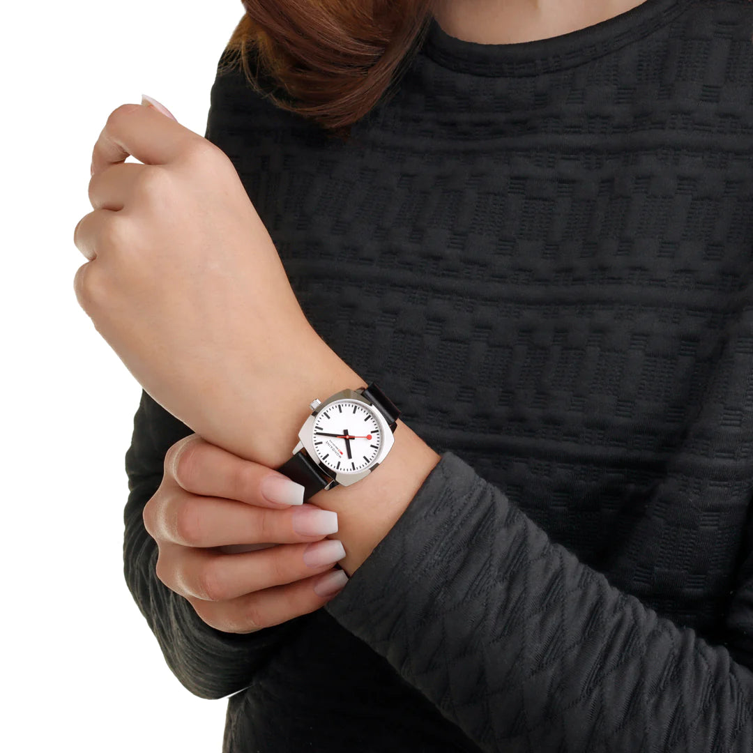 Mondaine Petite Cushion Black Vegan Grape Leather