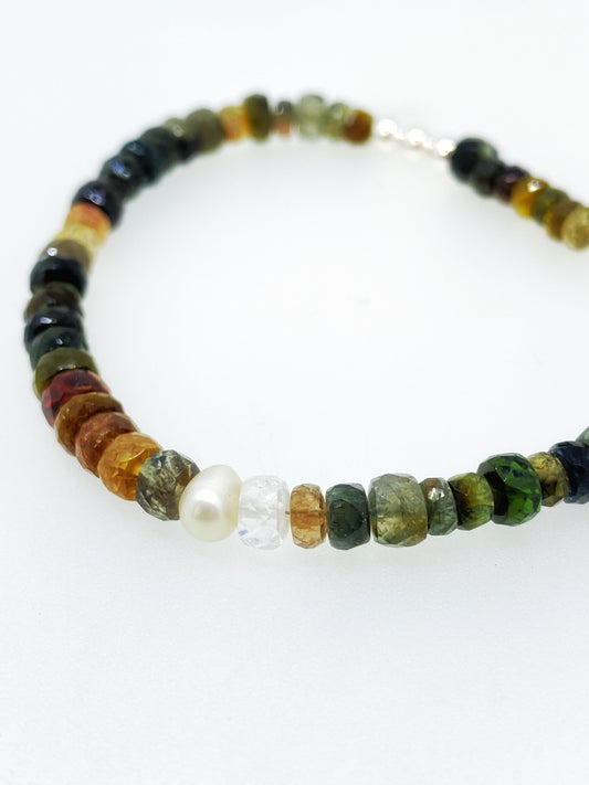 Beaded Tourmaline Bracelet With Pearl