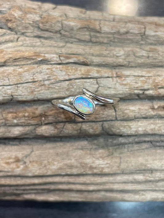 Australian Boulder Opal Ring