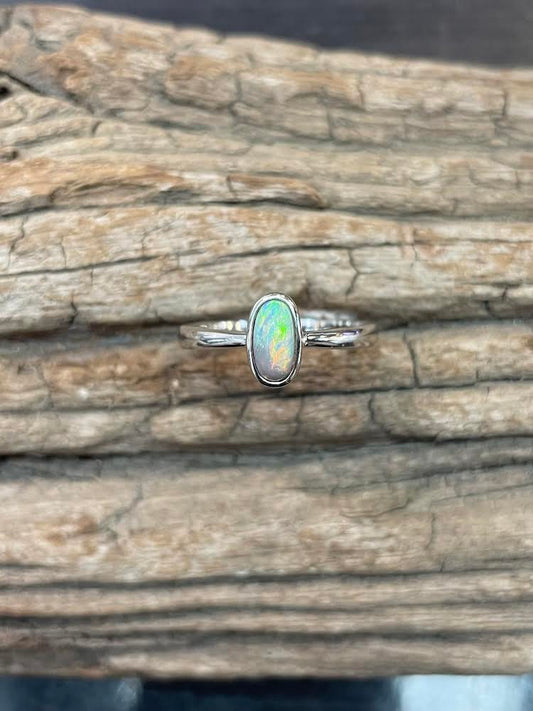 Australian Boulder Opal Ring