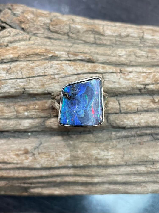 Large Boulder Opal Ring