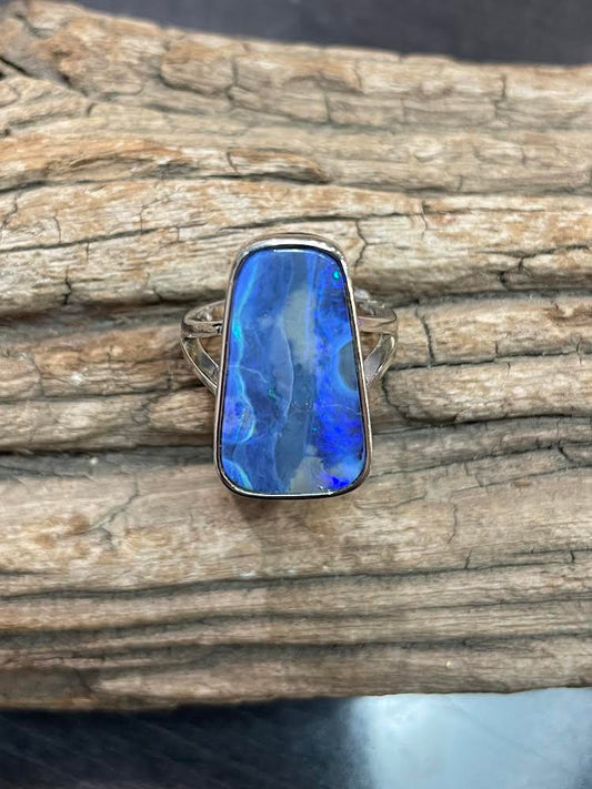 Large Australian Boulder Opal Ring