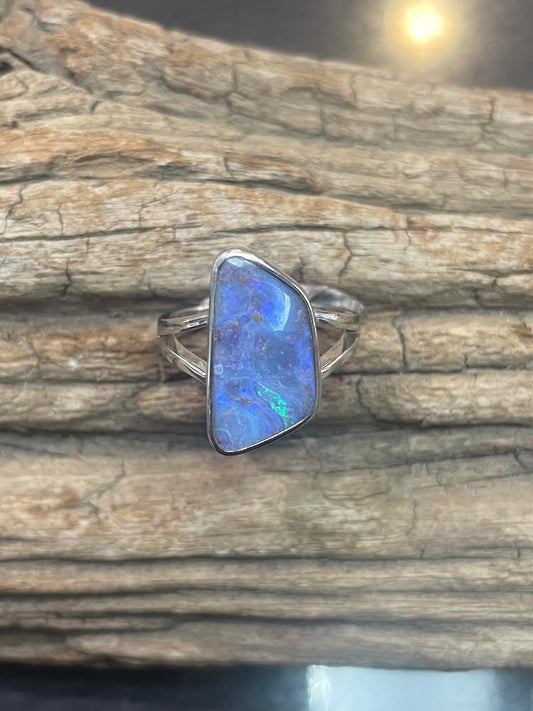Australian Boulder Opal Ring