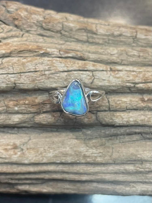 Australian Boulder Opal Ring