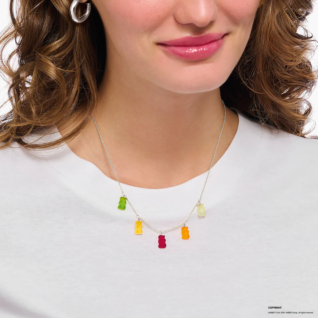 Necklace with Five Colouful Goldbears