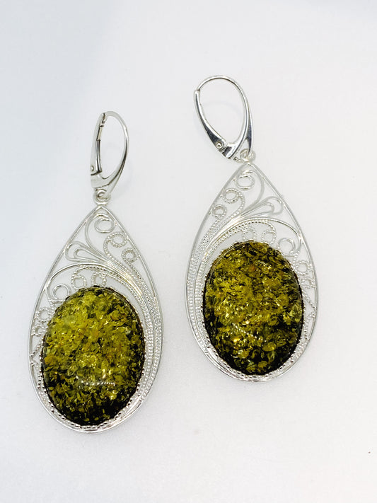 Amber Filigree Earrings