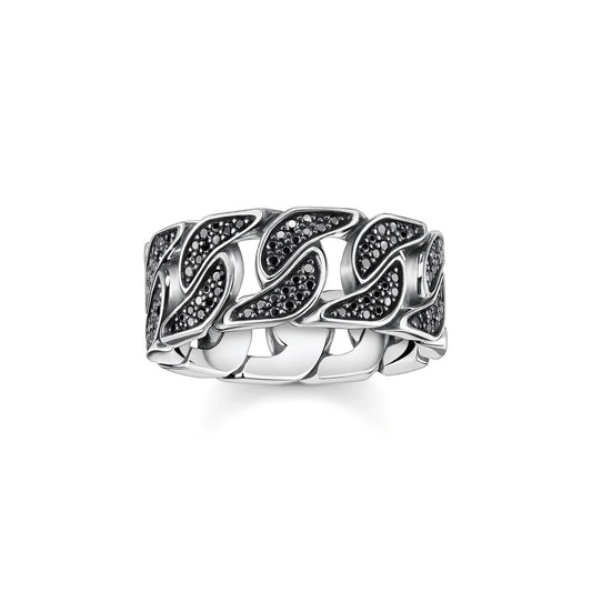 Black Stones Chain Ring