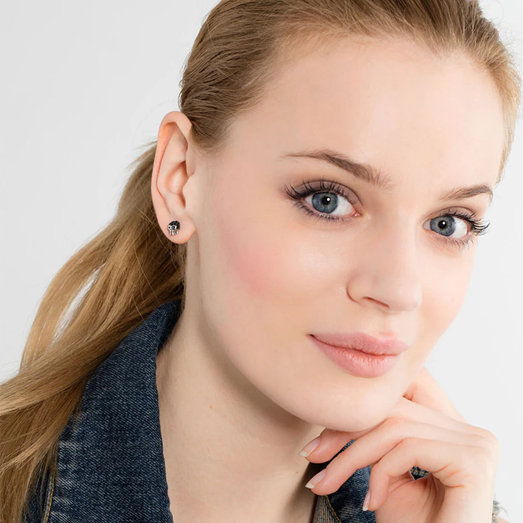 Black Skull Stud Earrings