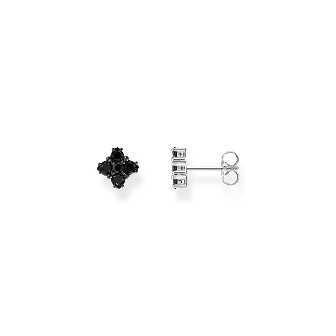 Black Zirconia Stud Earrings