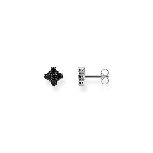 Black Zirconia Stud Earrings