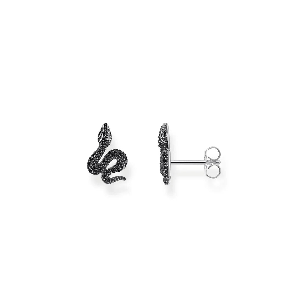 Black Snake Stud Earrings