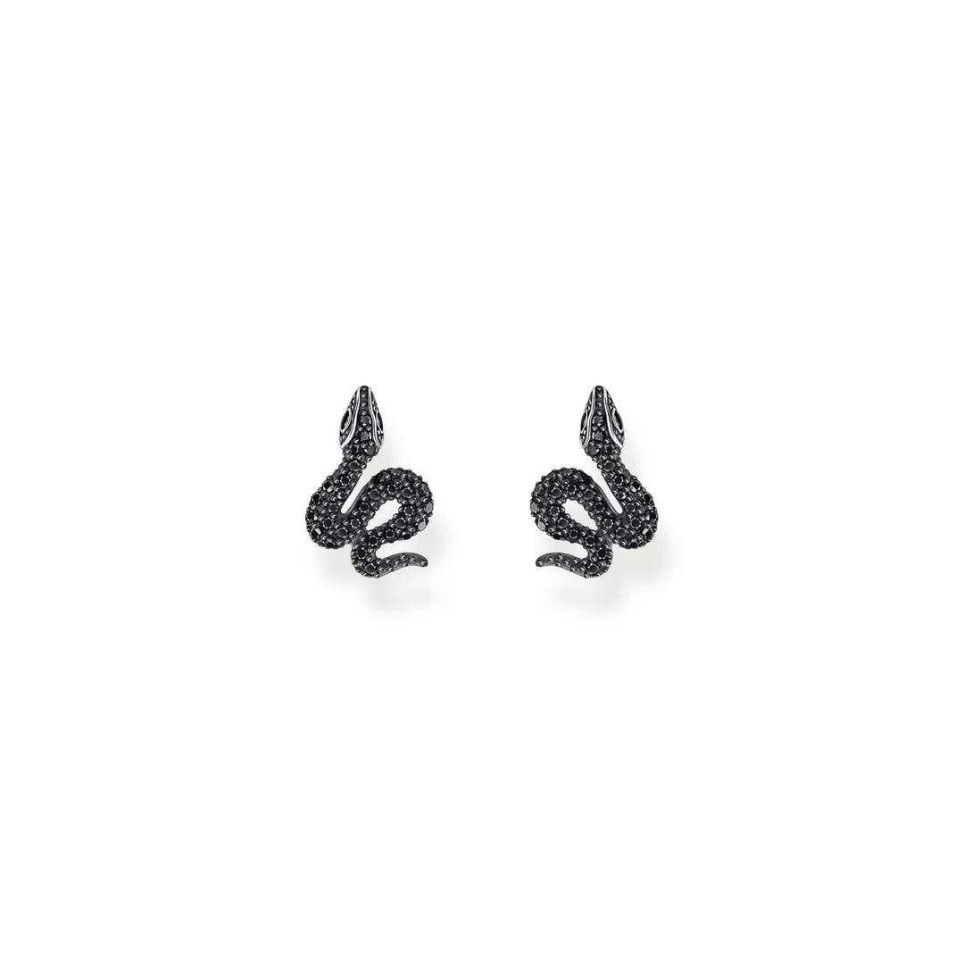 Black Snake Stud Earrings