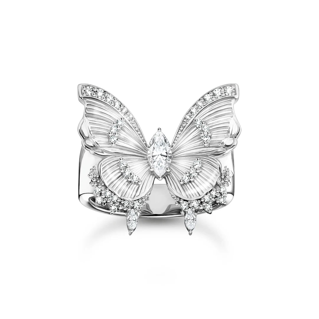 Butterfly Paradise Cocktail Ring In Silver