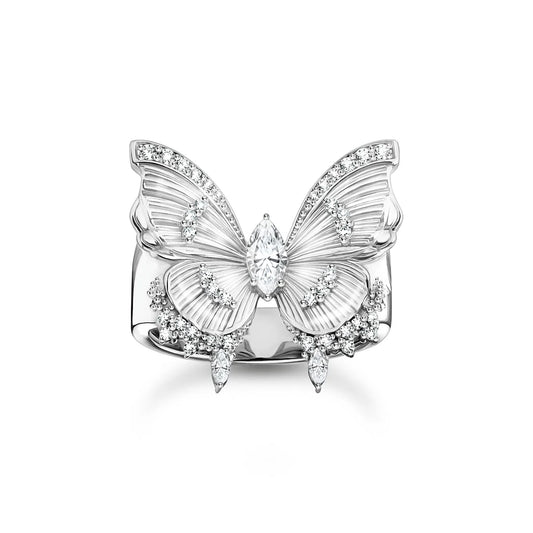 Butterfly Paradise Cocktail Ring In Silver
