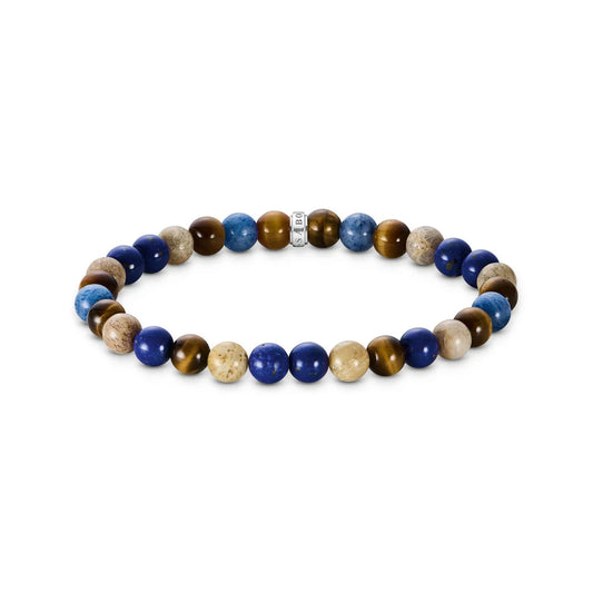 Earth & Blue Beads Bracelet