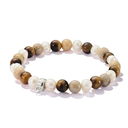 Charm Bracelet with Jasper & Tiger’s Eye Beads