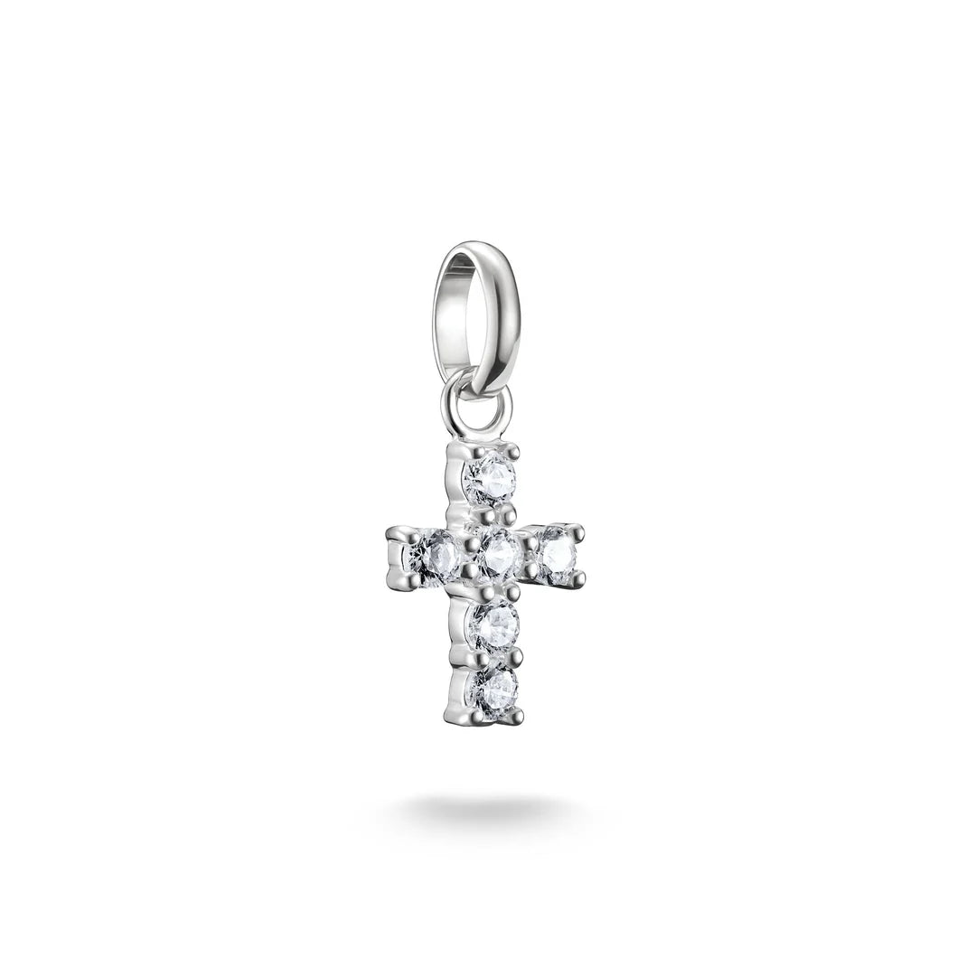 Connect Charm Cross with White Stones