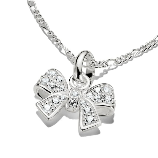 Connect Charm Bow with Stones in Silver