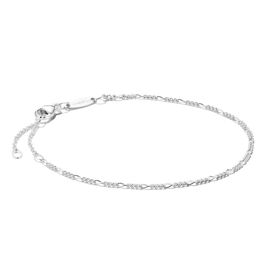 Charm Bracelet Figaro Design Silver