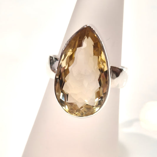Pear-cut Citrine Ring