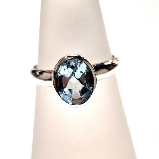 Round Blue Topaz Ring