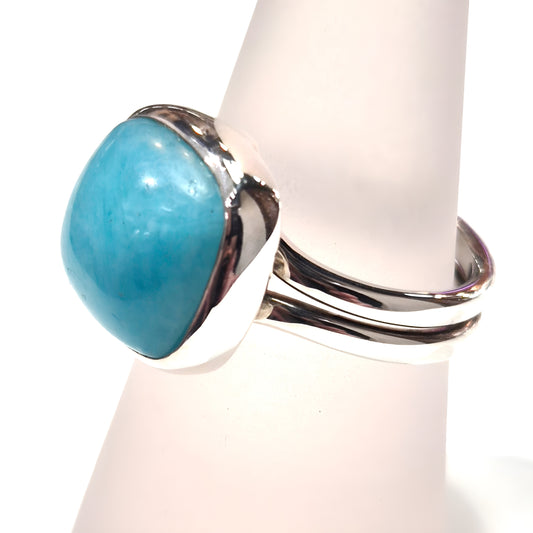 Square Amazonite Ring with Split Band