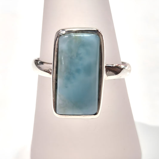 Rectangle Larimar Ring
