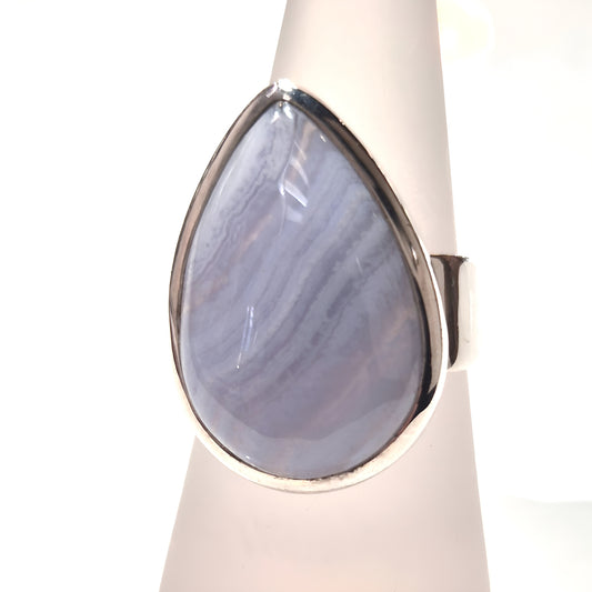 Teardrop Blue Lace Agate Ring