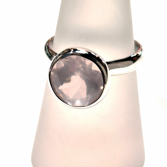Faceted Rose Quartz Ring