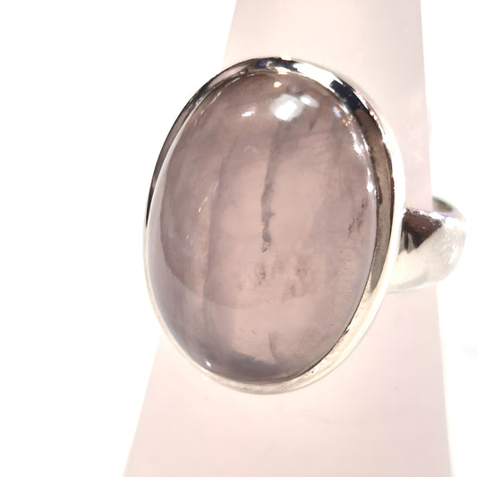 Large Oval Rose Quartz Ring