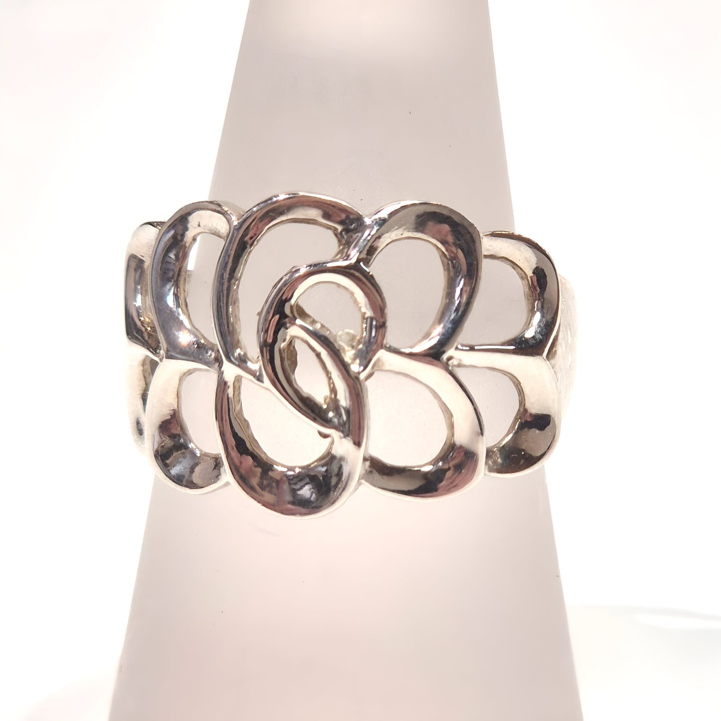 Sterling Silver Openwork Rose Ring