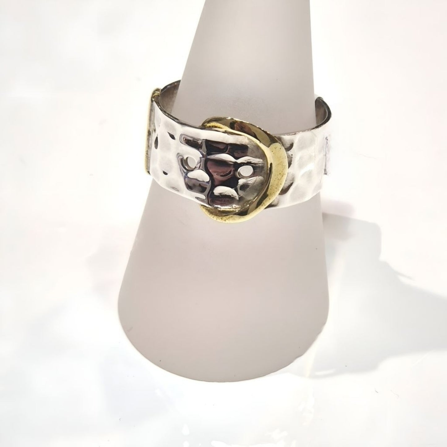 Sterling Silver & Brass Buckle Ring