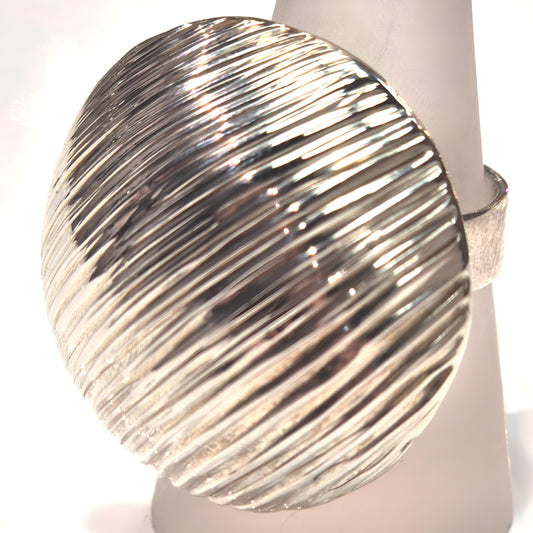 Sterling Silver Textured Dome Ring