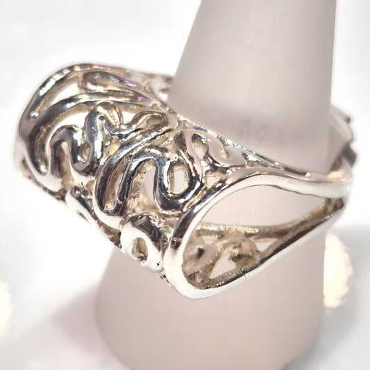Sterling Silver Filigree Wave Ring
