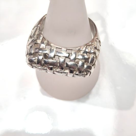 Sterling Silver Woven Basket Ring