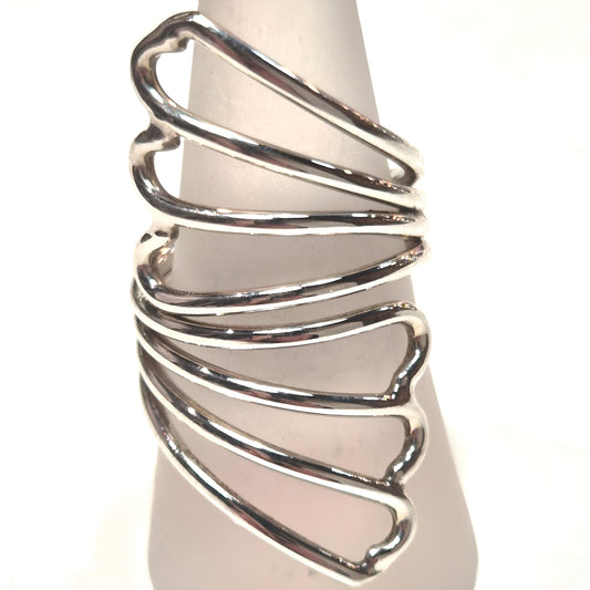 Sterling Silver Fan Curve Ring