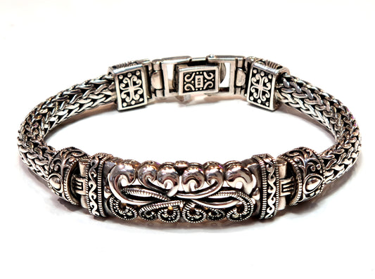 Estate Sterling Silver Byzantine Bracelet