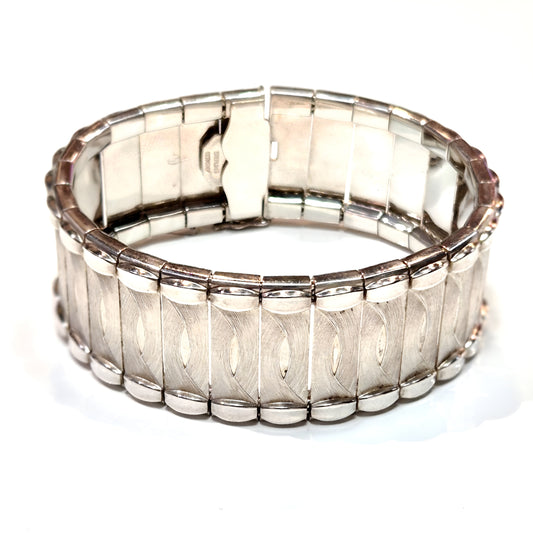 Estate Sterling Silver Panel Bracelet