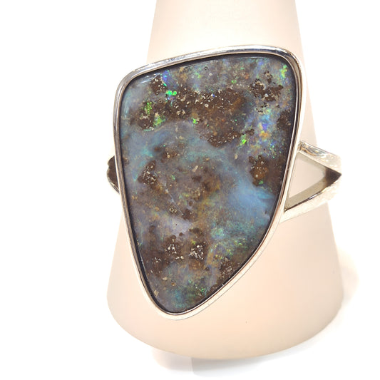 Large Australian Boulder Opal Ring - Earth & Ether
