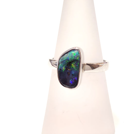 Australian Boulder Opal Ring