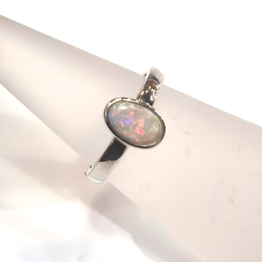 Soft Pastel Boulder Opal Ring