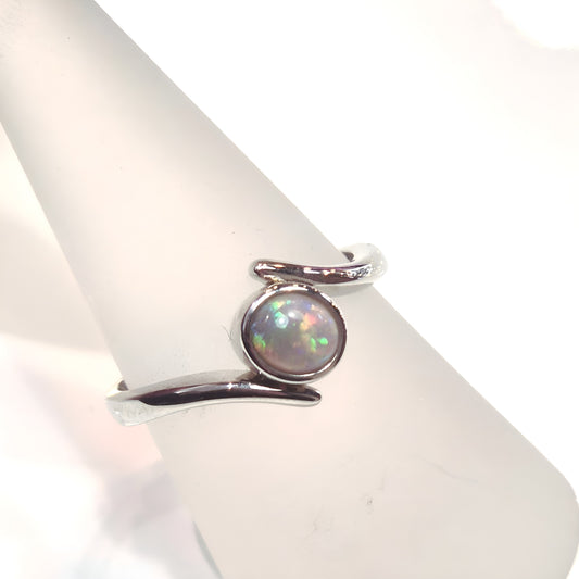 Cosmic Swirl Boulder Opal Ring